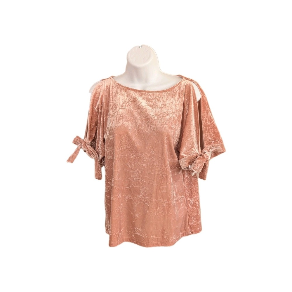 Anthropologie Maeve Crushed Velvet Short Slv Ties Size XS Fairy Soft Girl Glamor - Picture 3 of 15